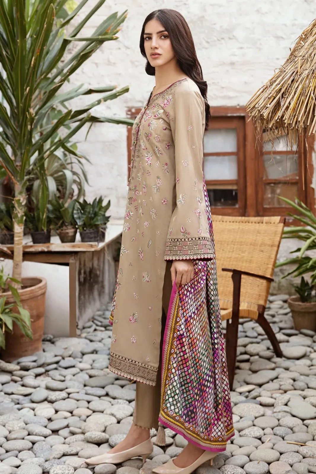 jazmin Embroidered Lawn Three Piece JZ-1013