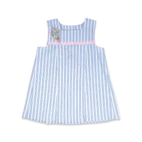 Kara Dress - Blue Pinstripe Kite