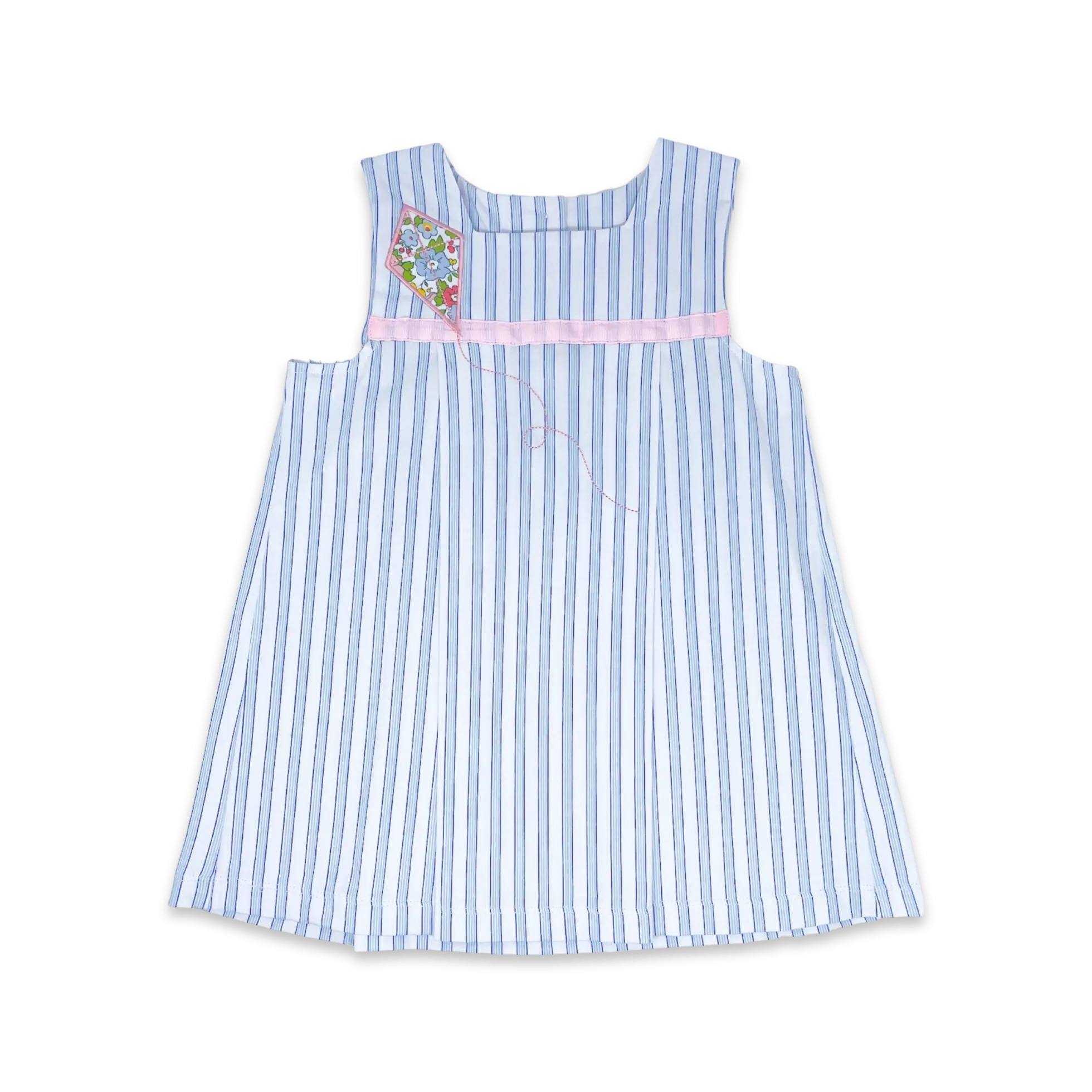 Kara Dress - Blue Pinstripe Kite