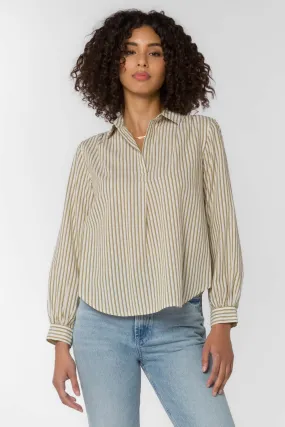 Kenzie Green Stripe Blouse