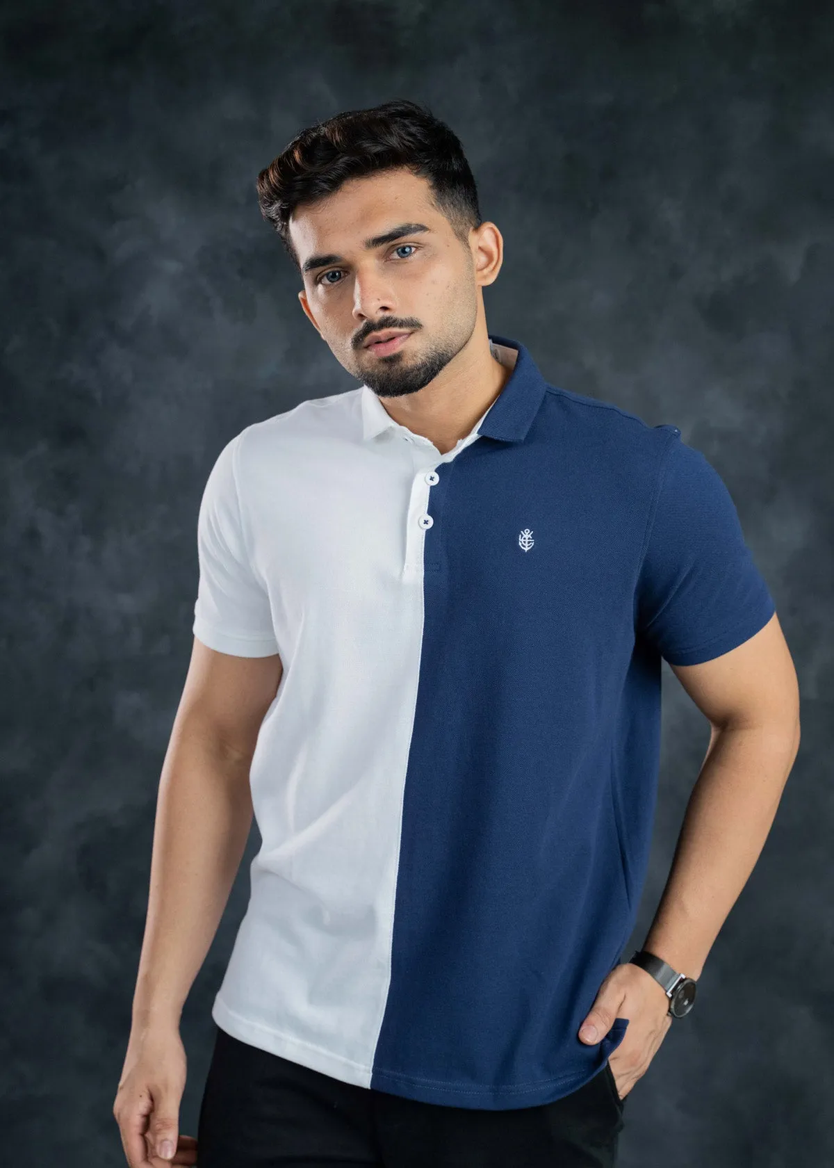 LCY | Monochrome Contrast Pique Polo