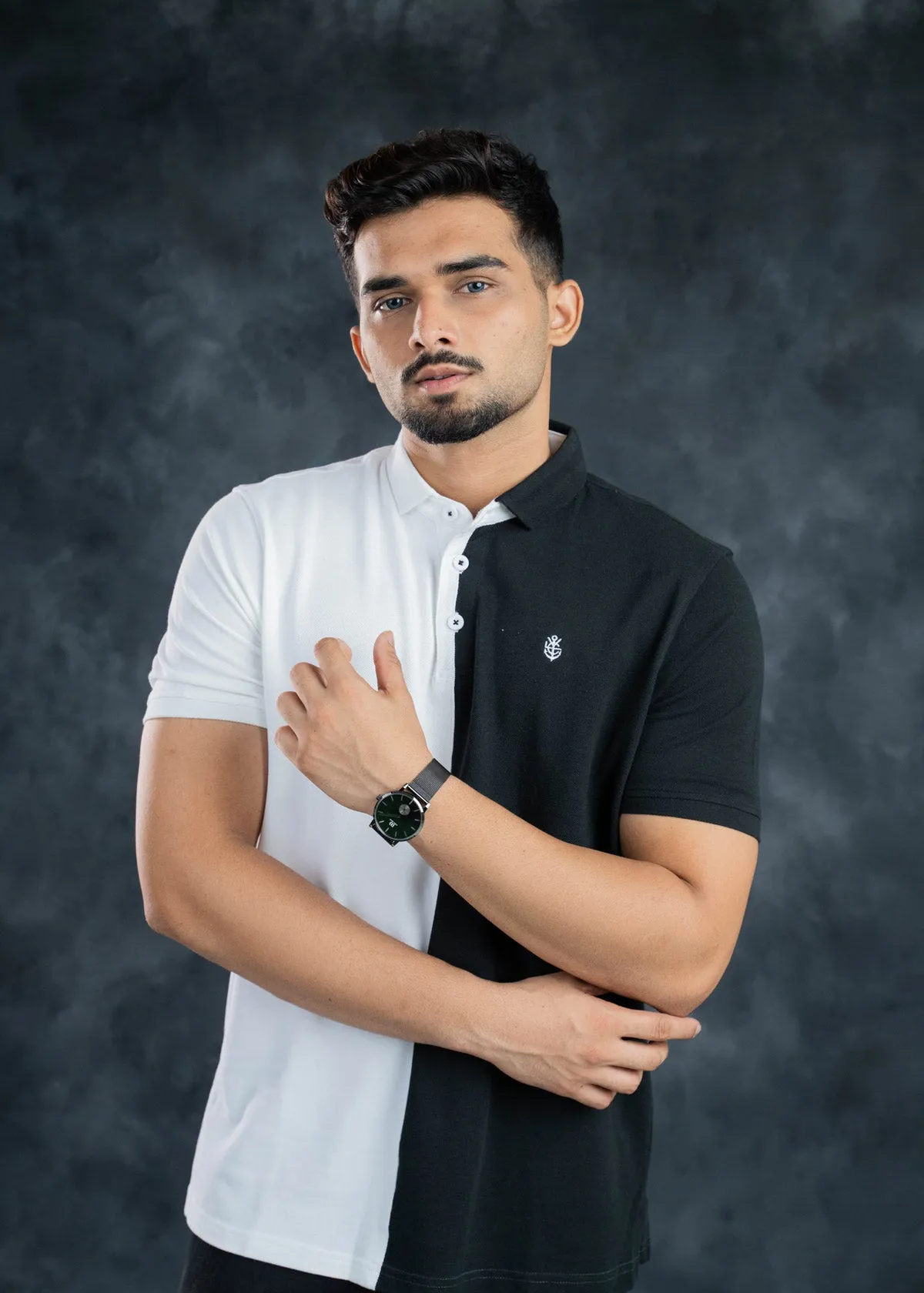 LCY | Monochrome Contrast Pique Polo