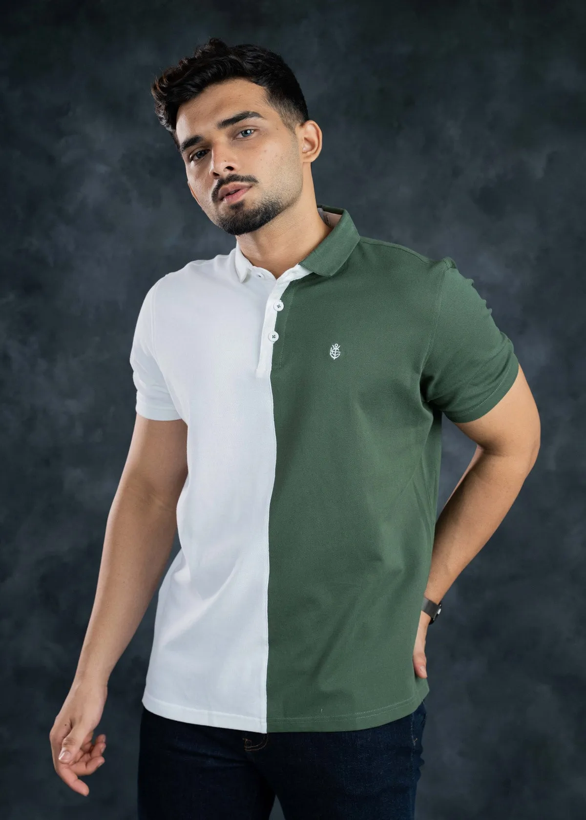 LCY | Monochrome Contrast Pique Polo