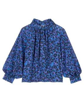 Loma Blouse (Blue Cheetah)