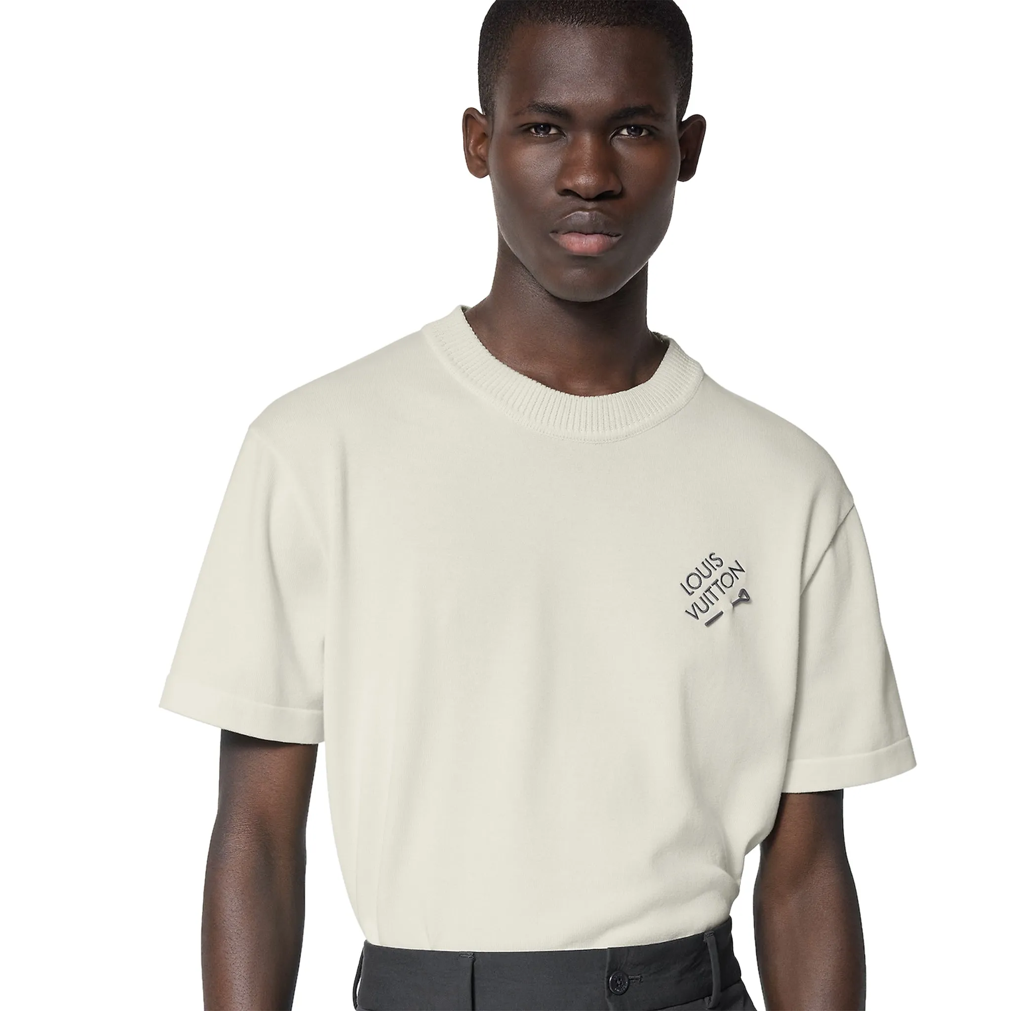 Louis Vuitton Embroidered Signature Crewneck T Shirt White