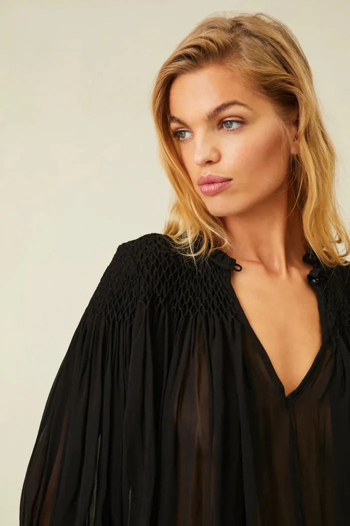 Loveshackfancy - Fernanda Blouse - Black