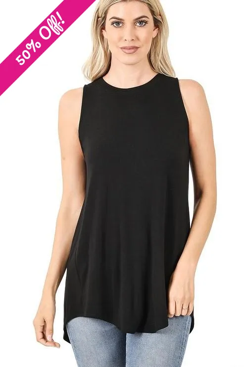 Luxe Hi-Lo Top in Black