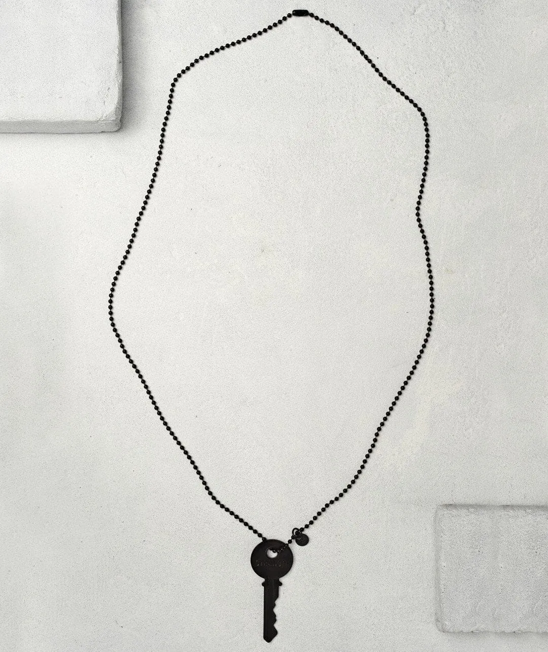 Matte Black Classic Key Ball Chain Necklace