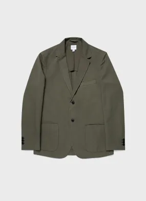 Men's Cotton Linen Unstructured Blazer in Khaki