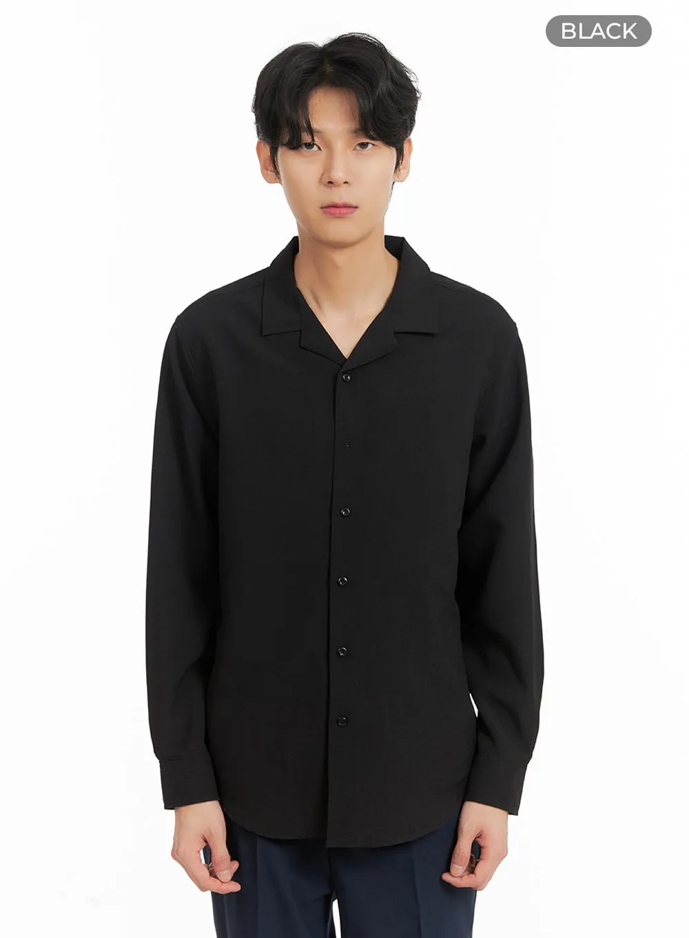 Men's Open Collar Buttoned Shirt IA401