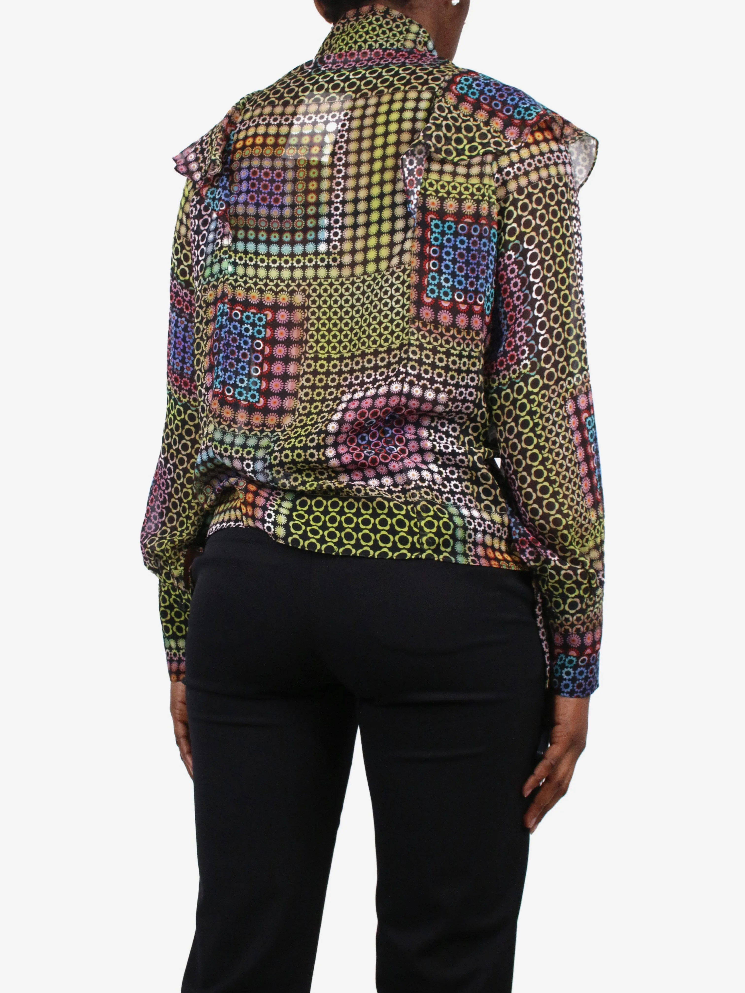 Multicolored printed blouse - size UK 10