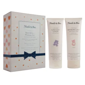 Noodle & Boo Baby Bath & Massage Gift Set - Pink Daisies & Hearts