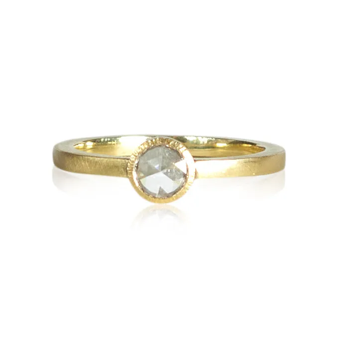 One of a Kind Rosecut Diamond Ring in 18k Yellow Gold by Karin Jacobson