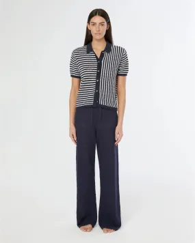 Onia Linen Knit Drawstring Pant Deep Navy