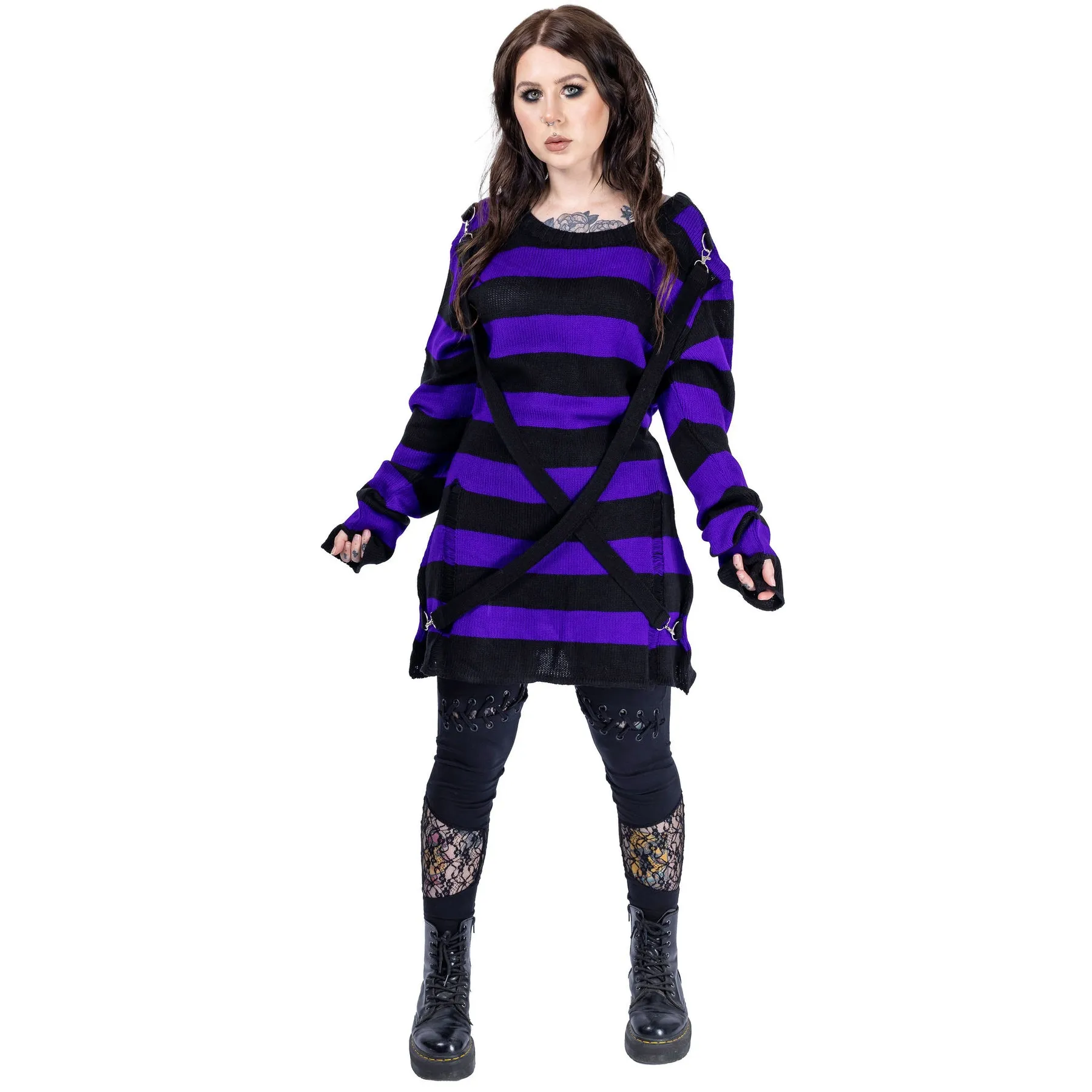 ORIANA JUMPER - BLACK/PURPLE