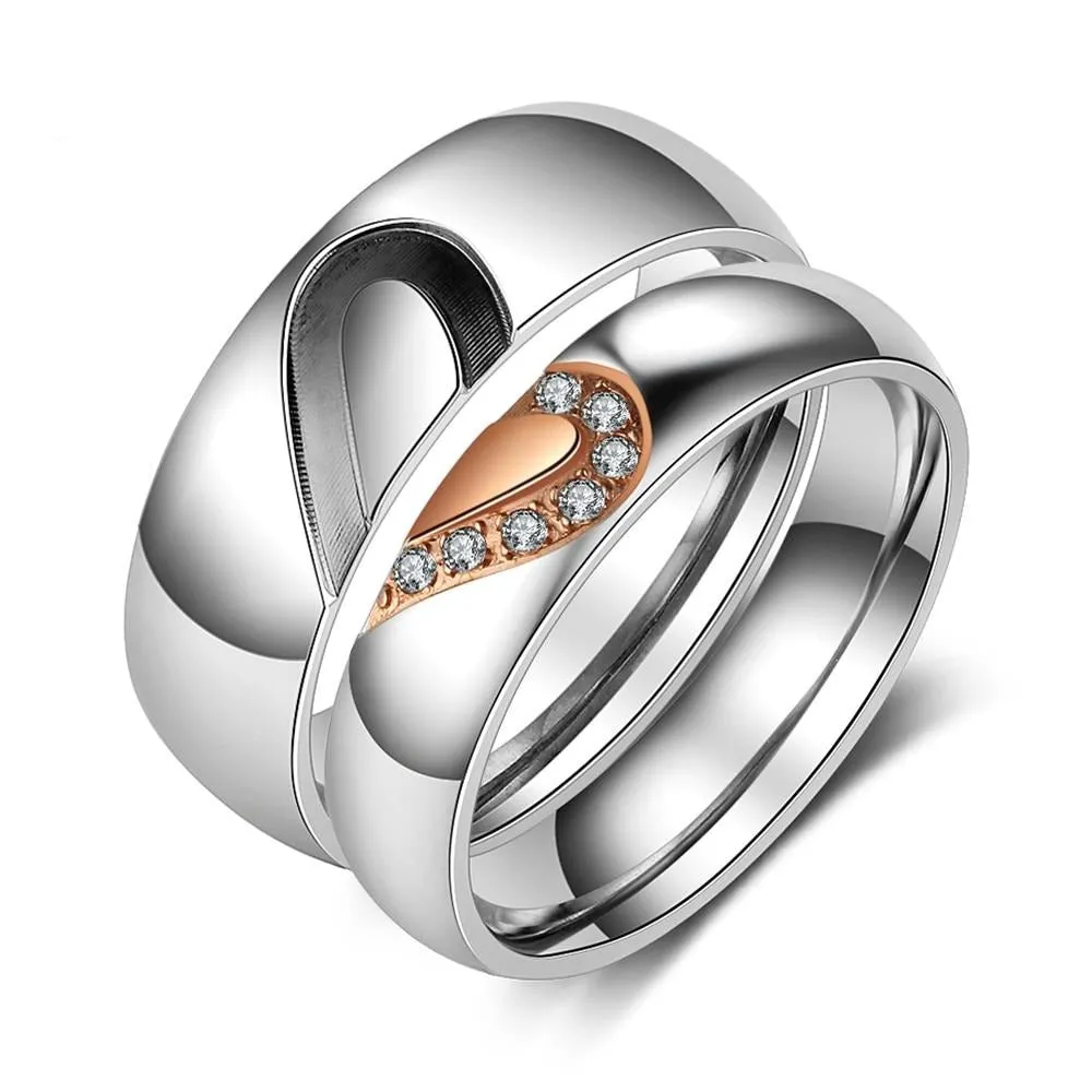 Personalized Heart-Shape Matching Couple Rings