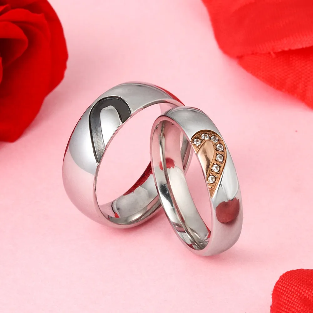 Personalized Heart-Shape Matching Couple Rings