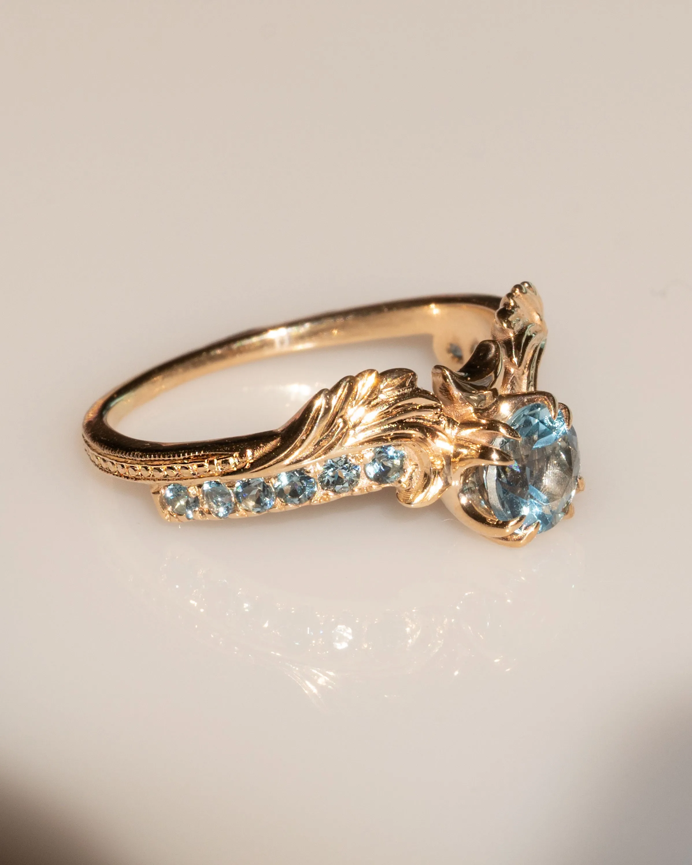 Phantom Guardian: Aquamarine Moon Ring