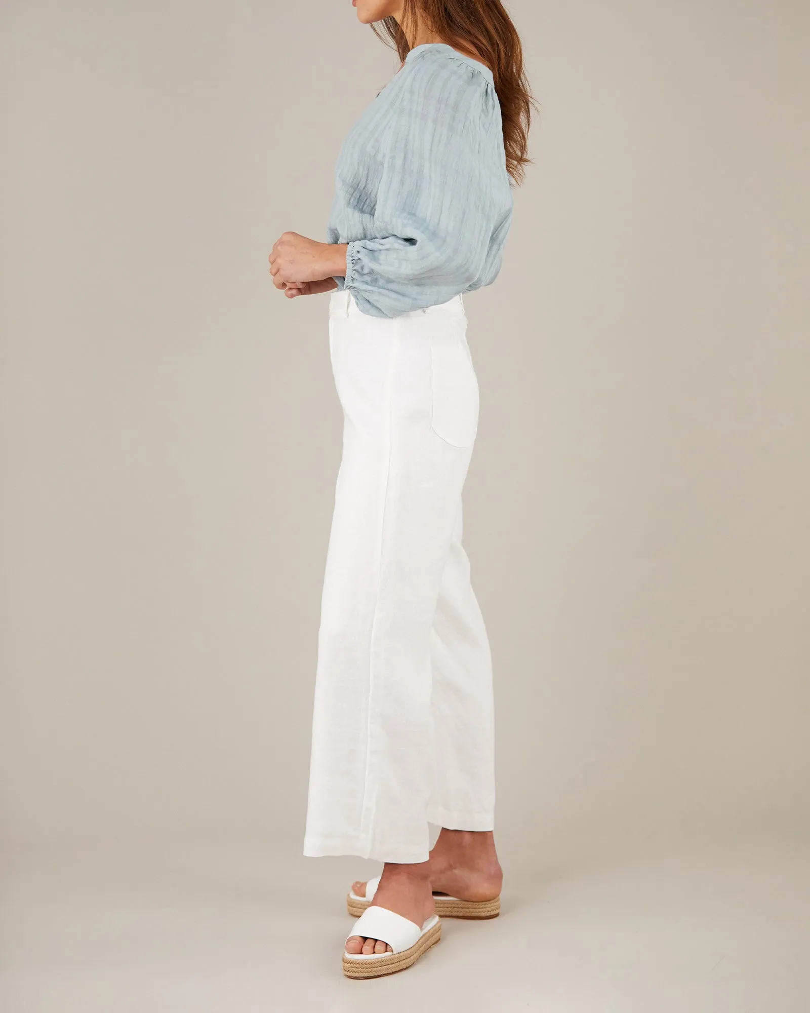 Pila Linen Blouse - Duckegg