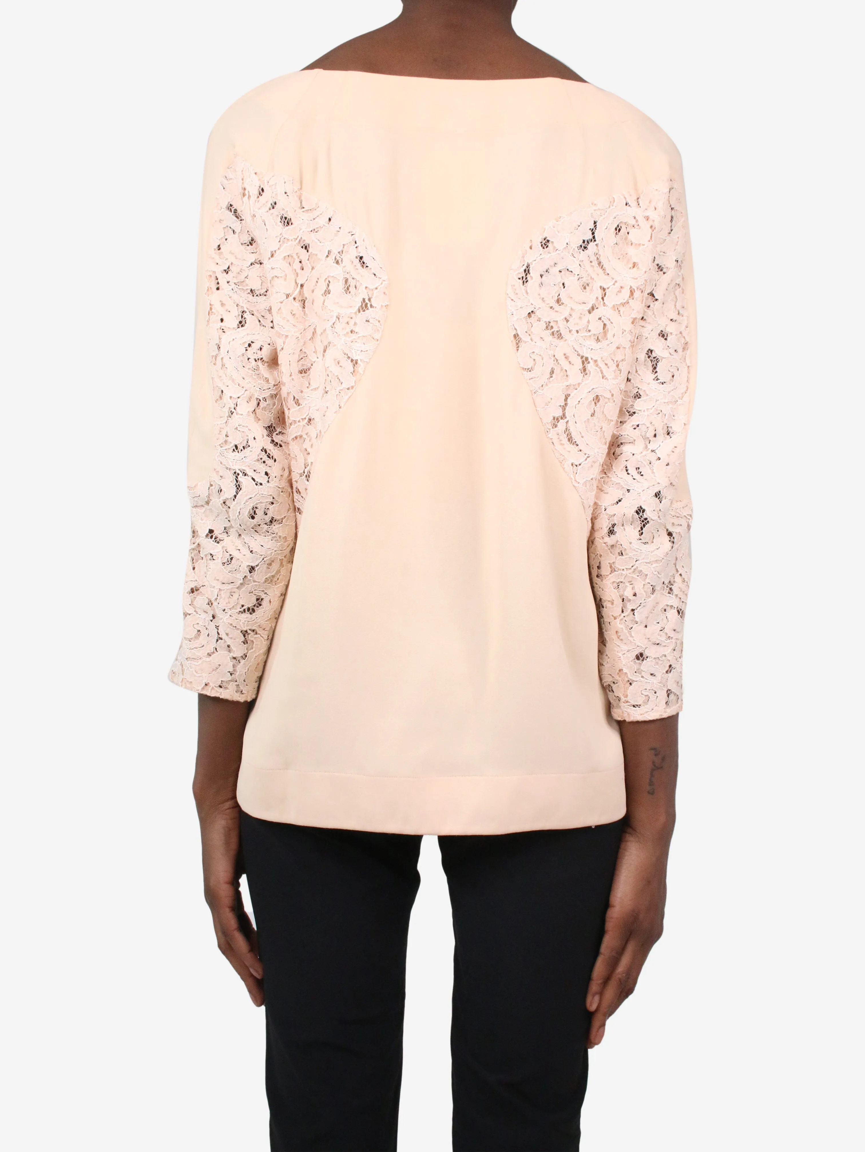 Pink floral lace blouse - size IT 40