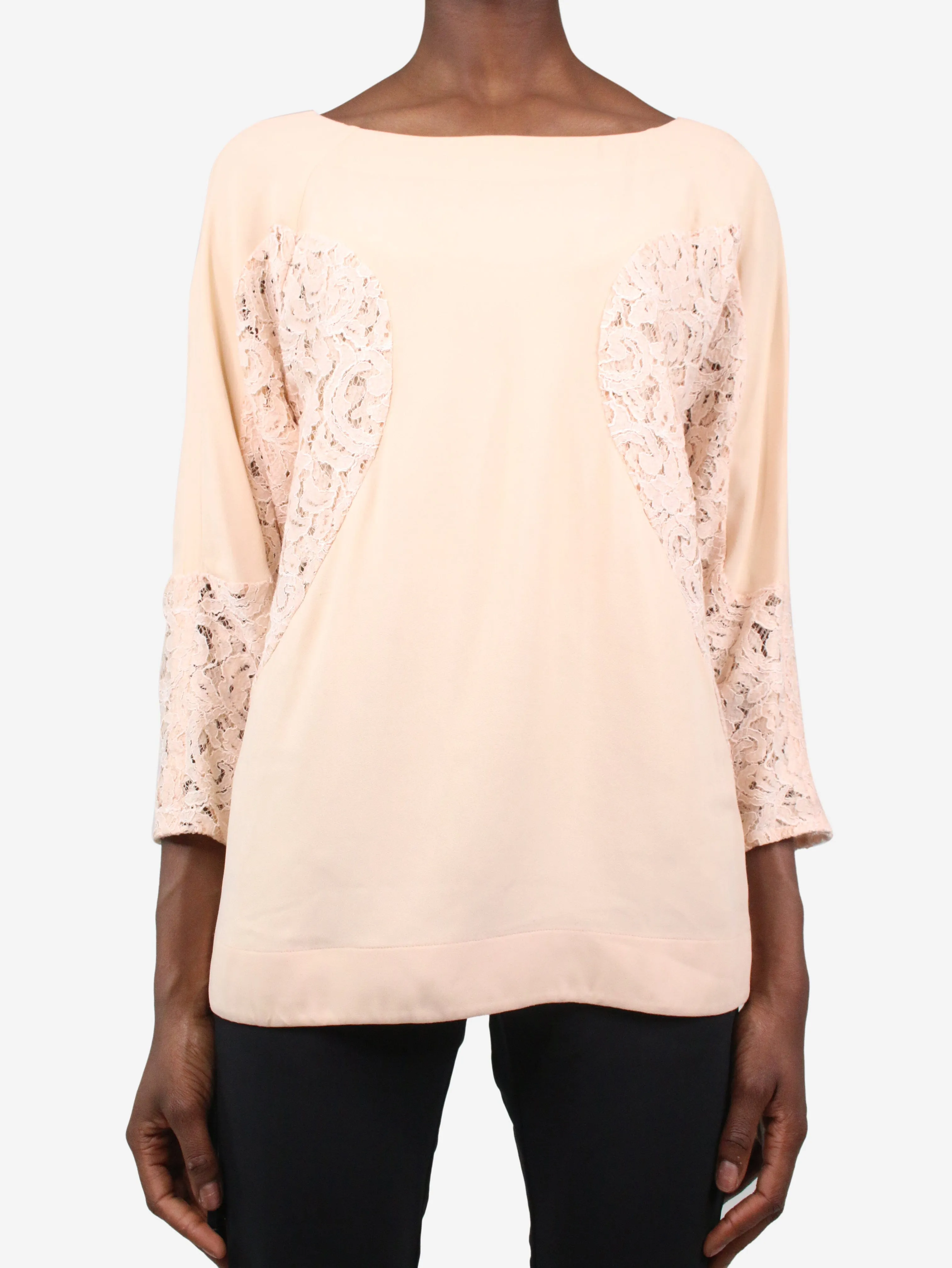 Pink floral lace blouse - size IT 40