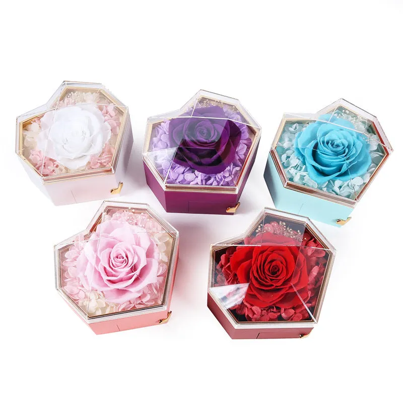 Prismatic love eternal flower jewelry box birthday gift rose jewelry box acrylic necklace box