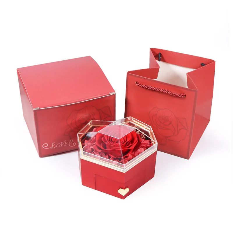 Prismatic love eternal flower jewelry box birthday gift rose jewelry box acrylic necklace box