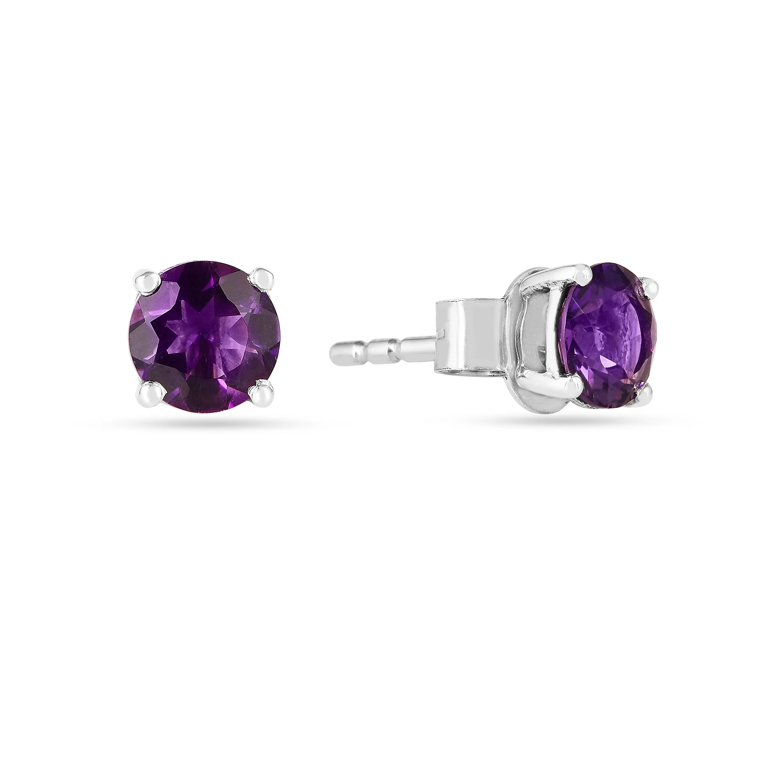 Purple Amethyst Stud Earrings