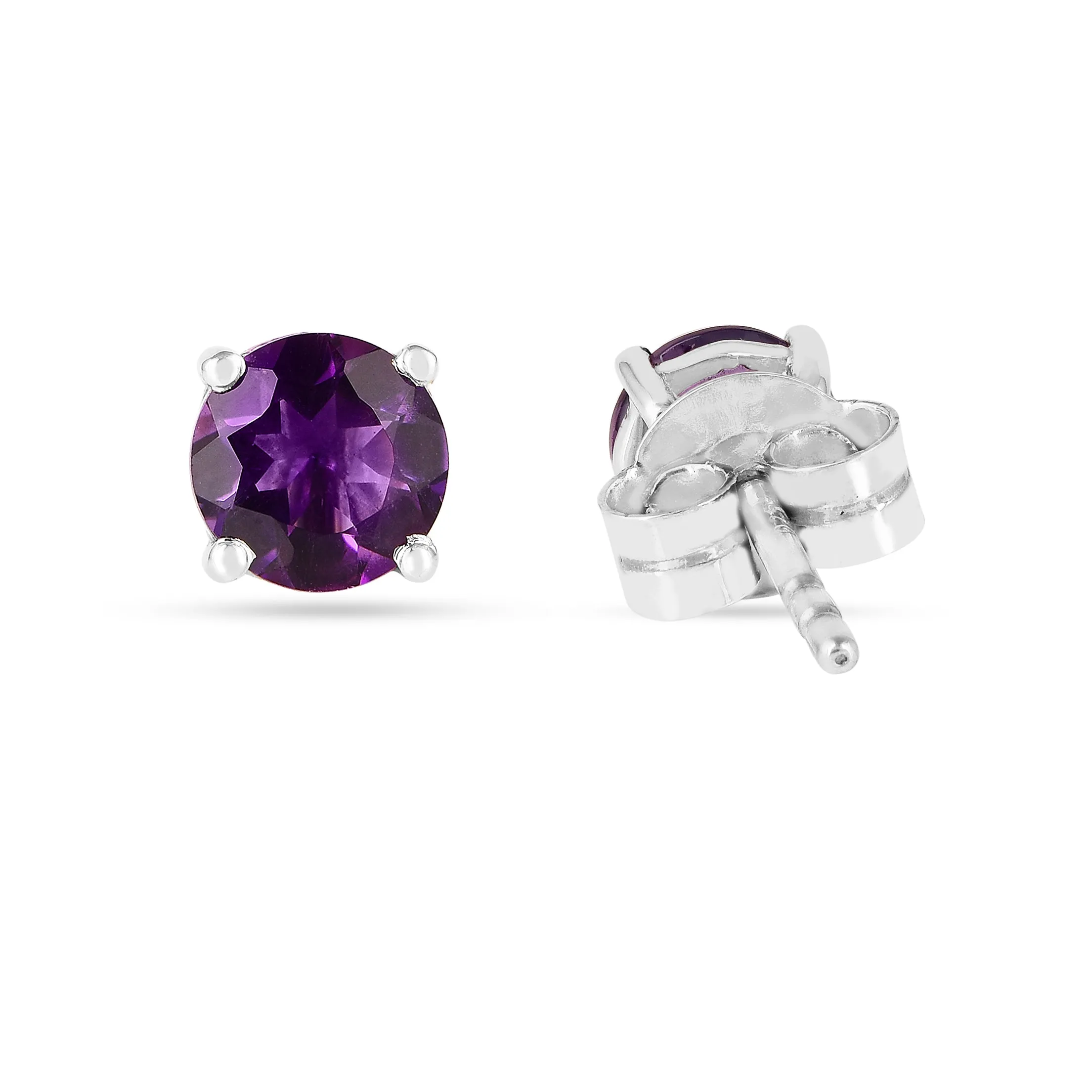 Purple Amethyst Stud Earrings