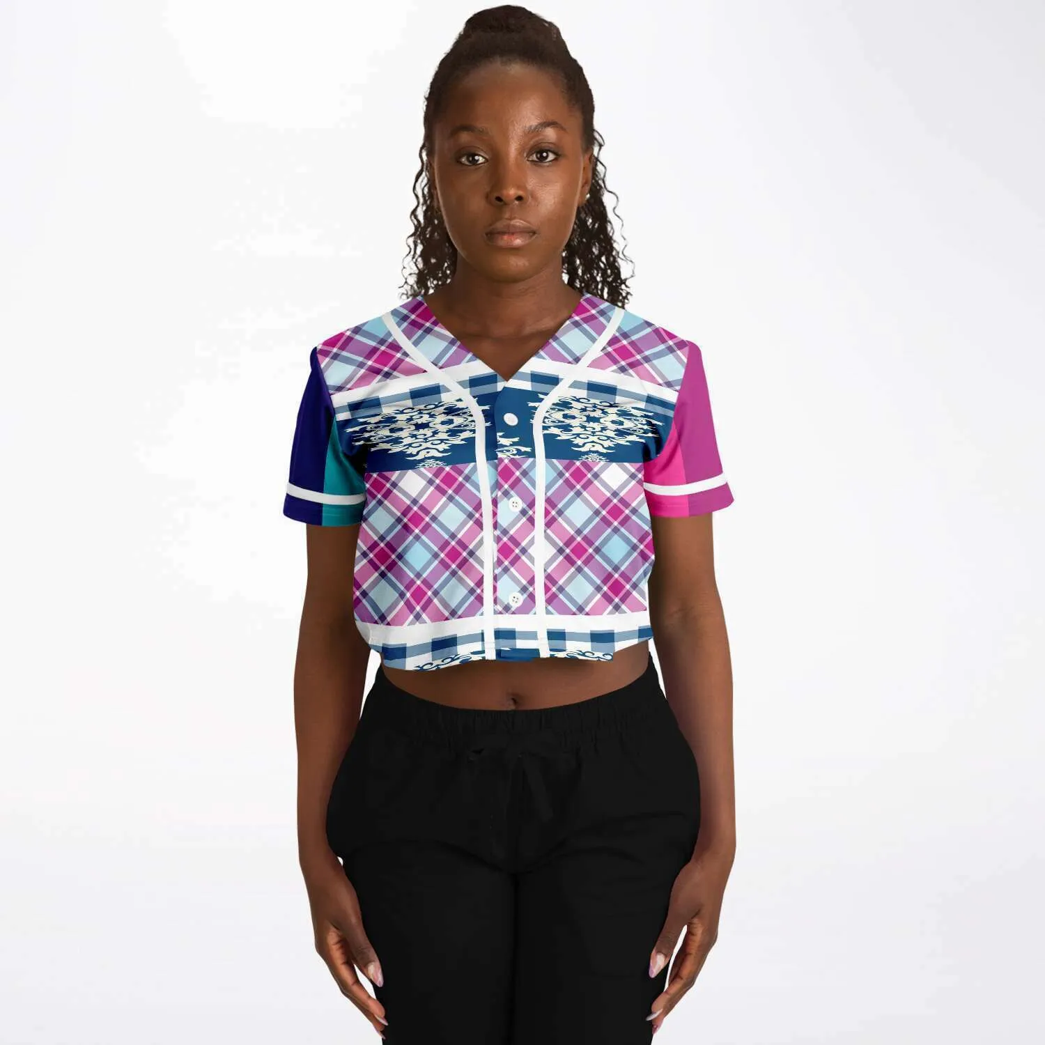 Purple Haze Cropped Button Front Jersey