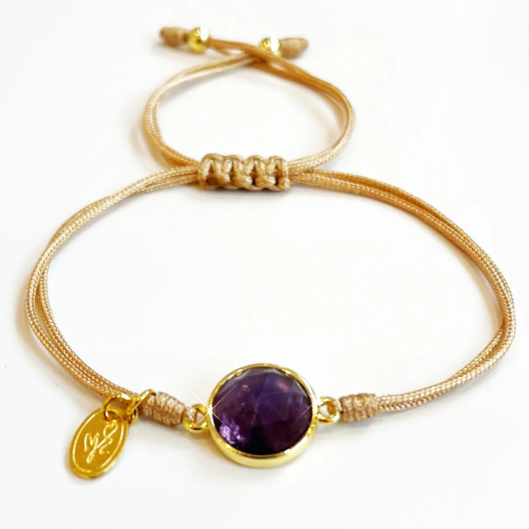 Purple Round Amethyst Bracelet