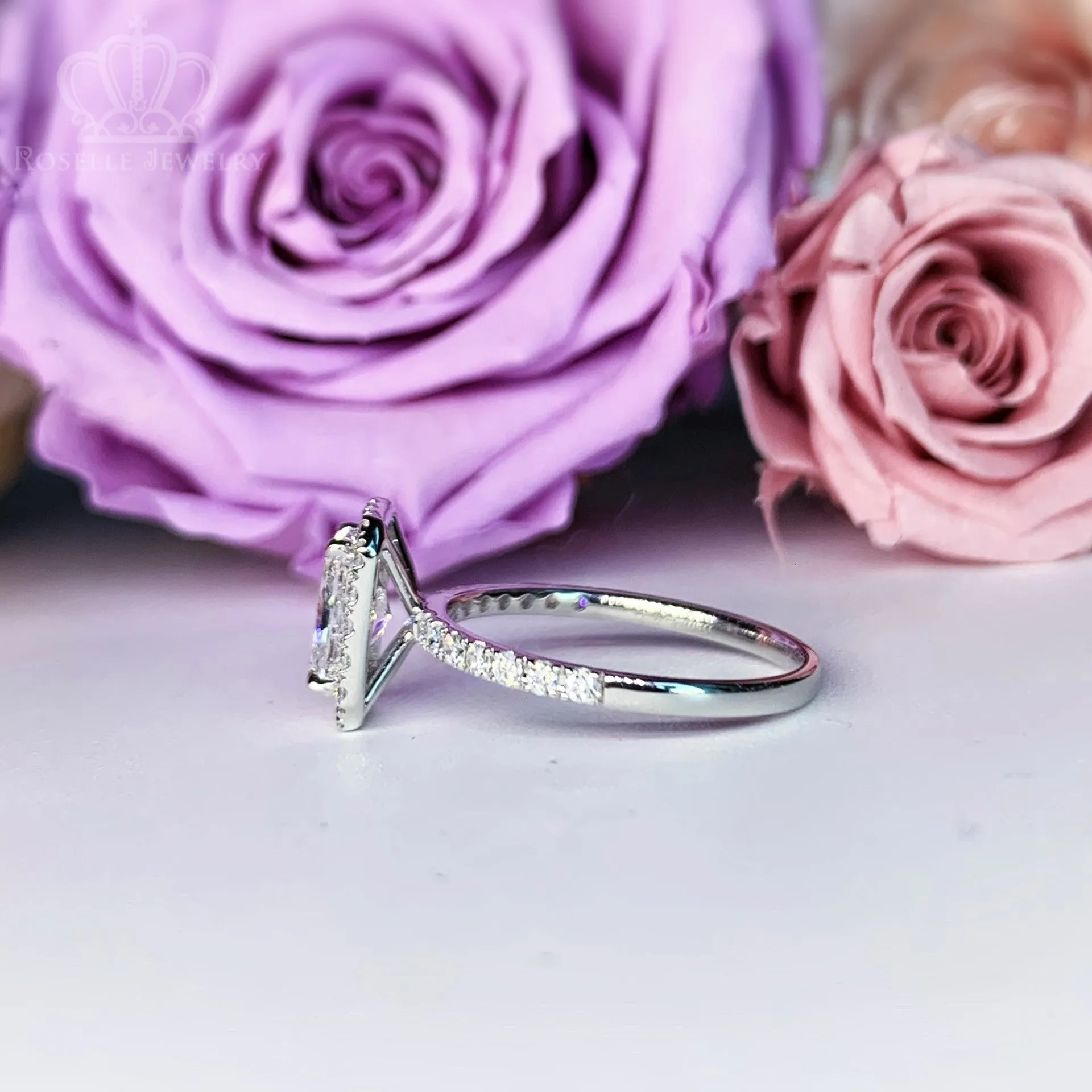 Radiant Halo Diamond Engagement Ring [Setting Only] - LGR087s