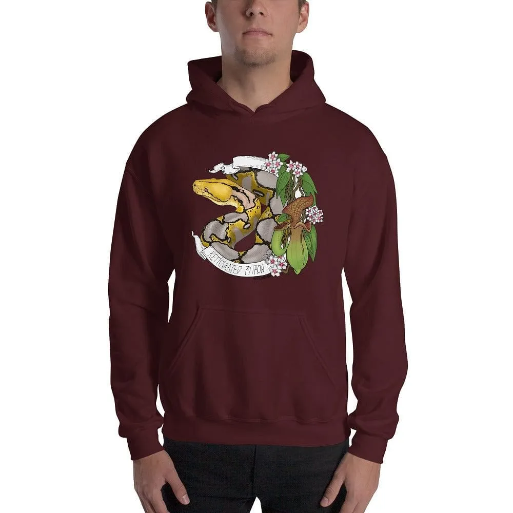 Reticulated Python Banner Hoodie, Reptile Snake Gift Pullover