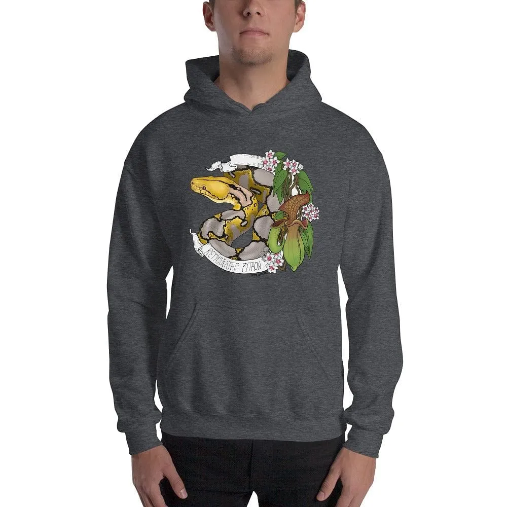 Reticulated Python Banner Hoodie, Reptile Snake Gift Pullover