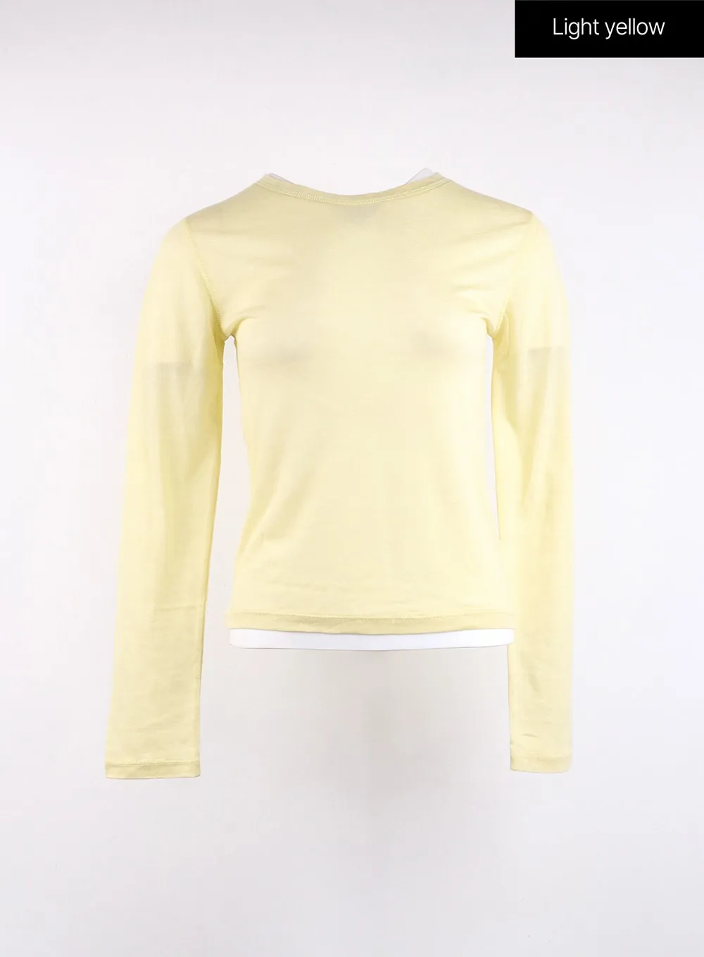 Round Neck Solid Long Sleeve Top CJ419