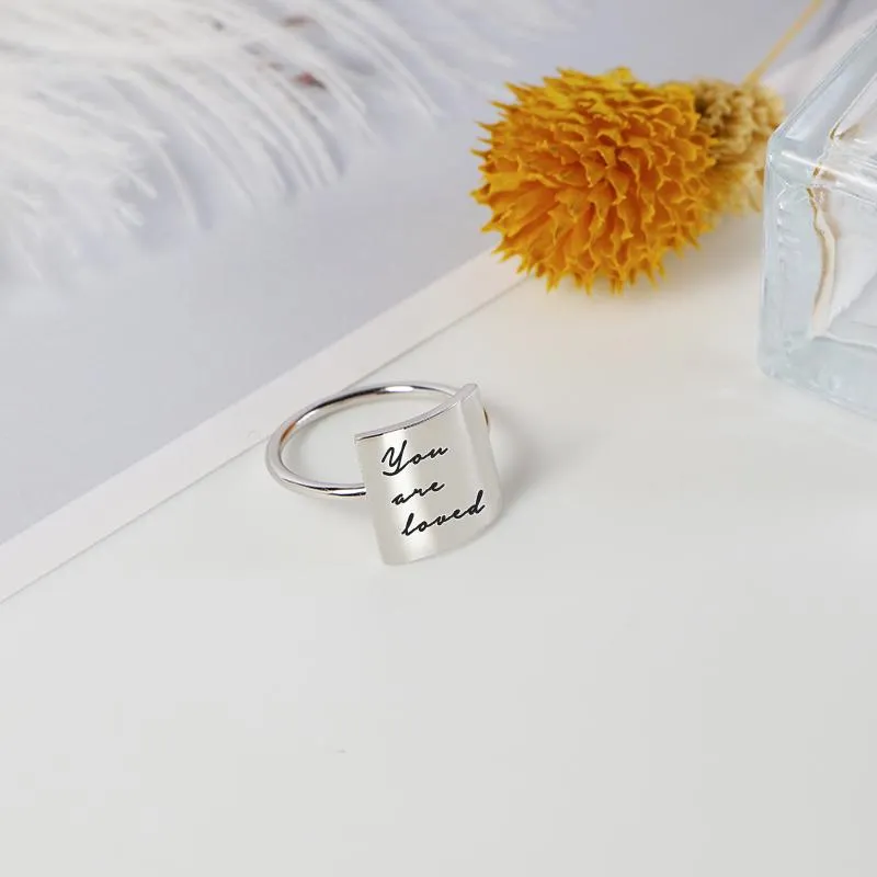 S925 Sterling Silver You are Loved Ring Inspirational Ring For Women