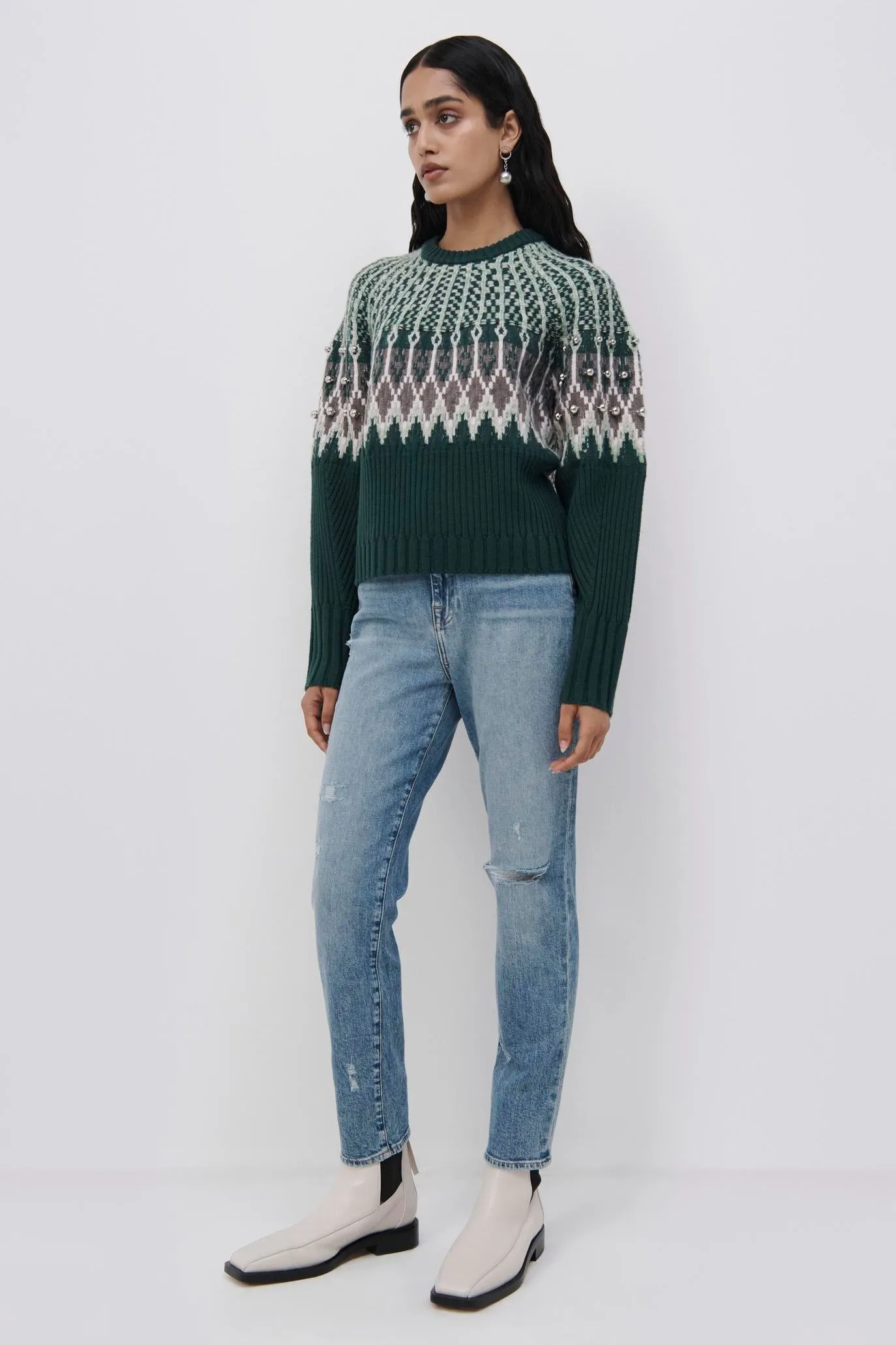 Simkhai Audrey FairIsle Pullover Sweater Final Sale