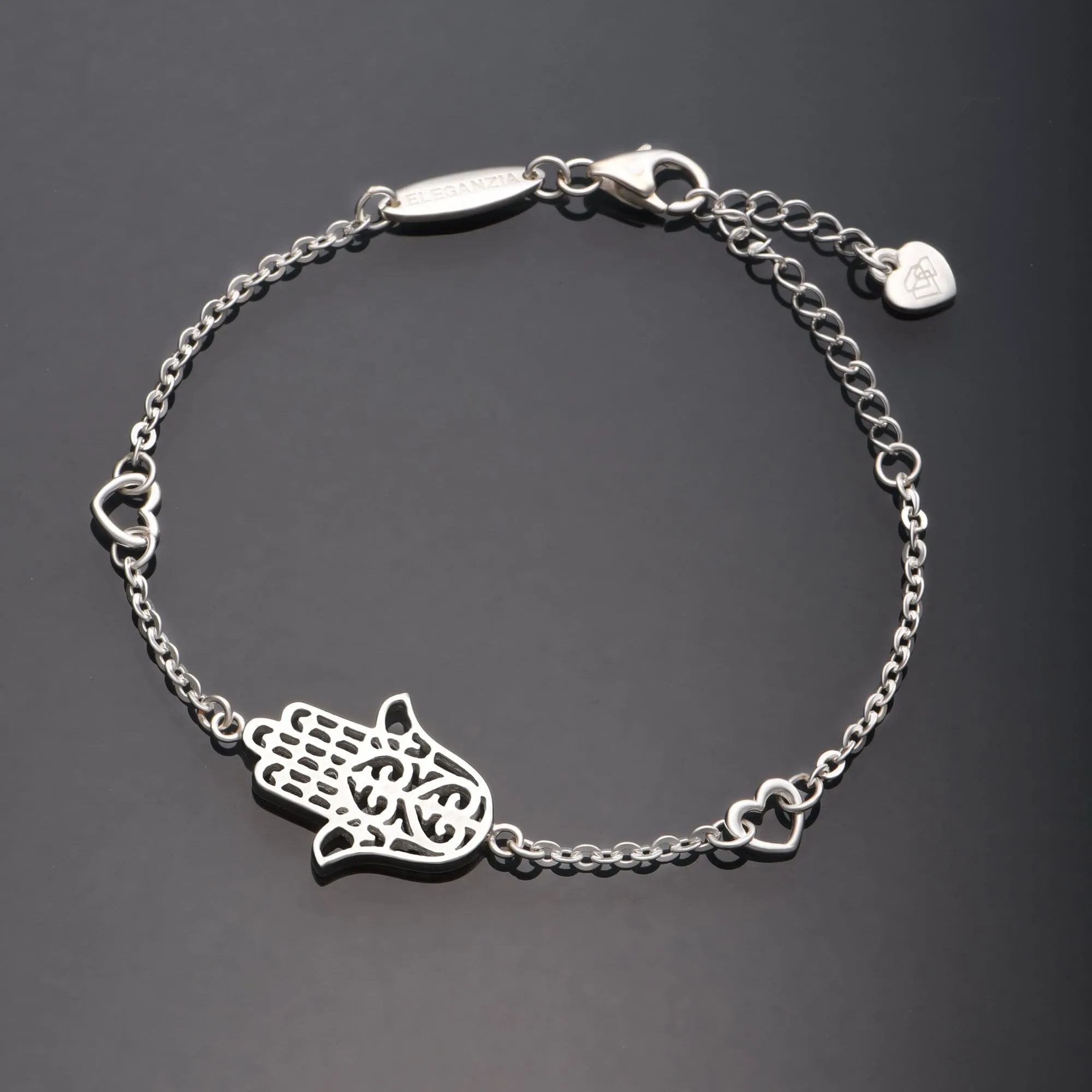 Sterling Silver Hamsa Hand Bracelet