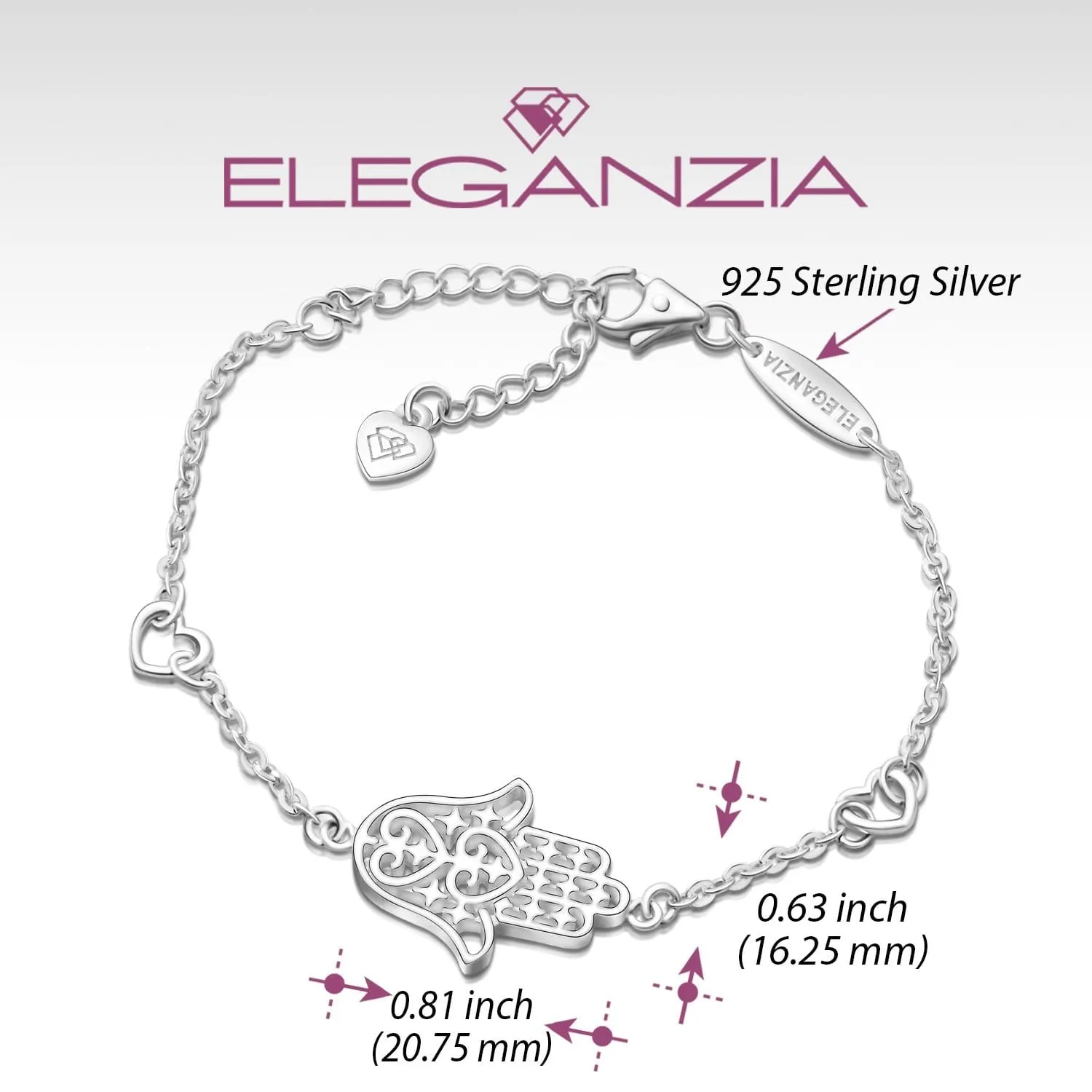 Sterling Silver Hamsa Hand Bracelet