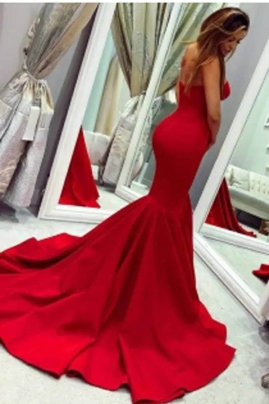 Sweetheart Mermaid Long Evening Dress in Red