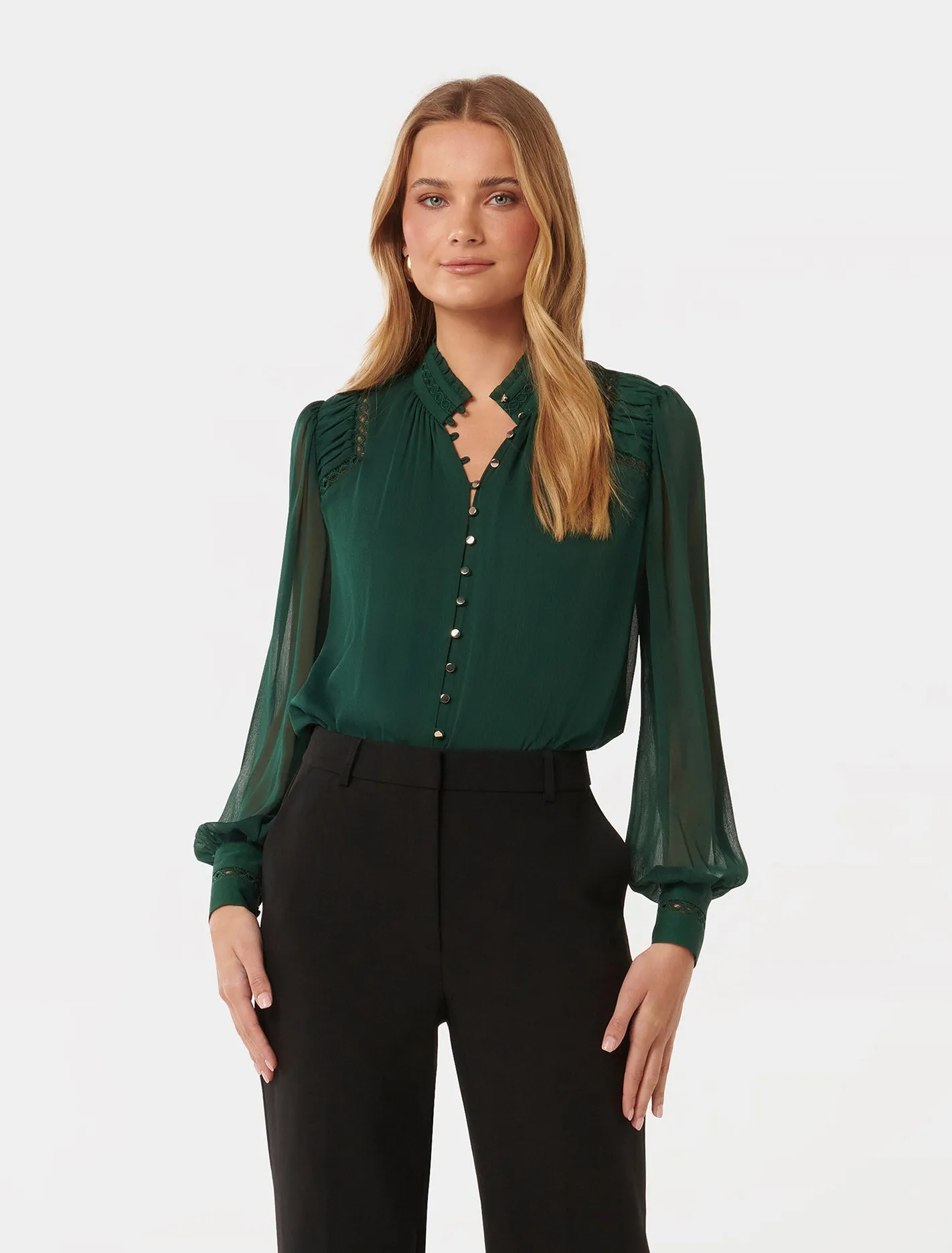 Taffy Trim Insert Blouse