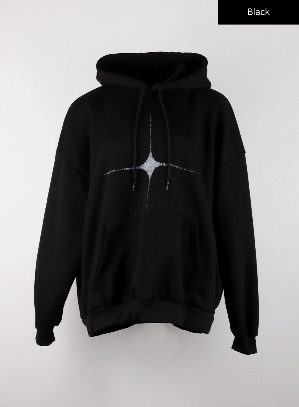 Thin Star Oversized Solid Hoodie CD322