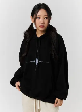 Thin Star Oversized Solid Hoodie CD322