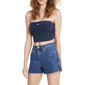 Tommy Jeans Womens High Rise Side Zipper Denim Shorts