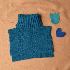 Turtle Neck & Chest Warmer in Baby Alpaca (4y-Adult) Peacock - *PRE-LOVED