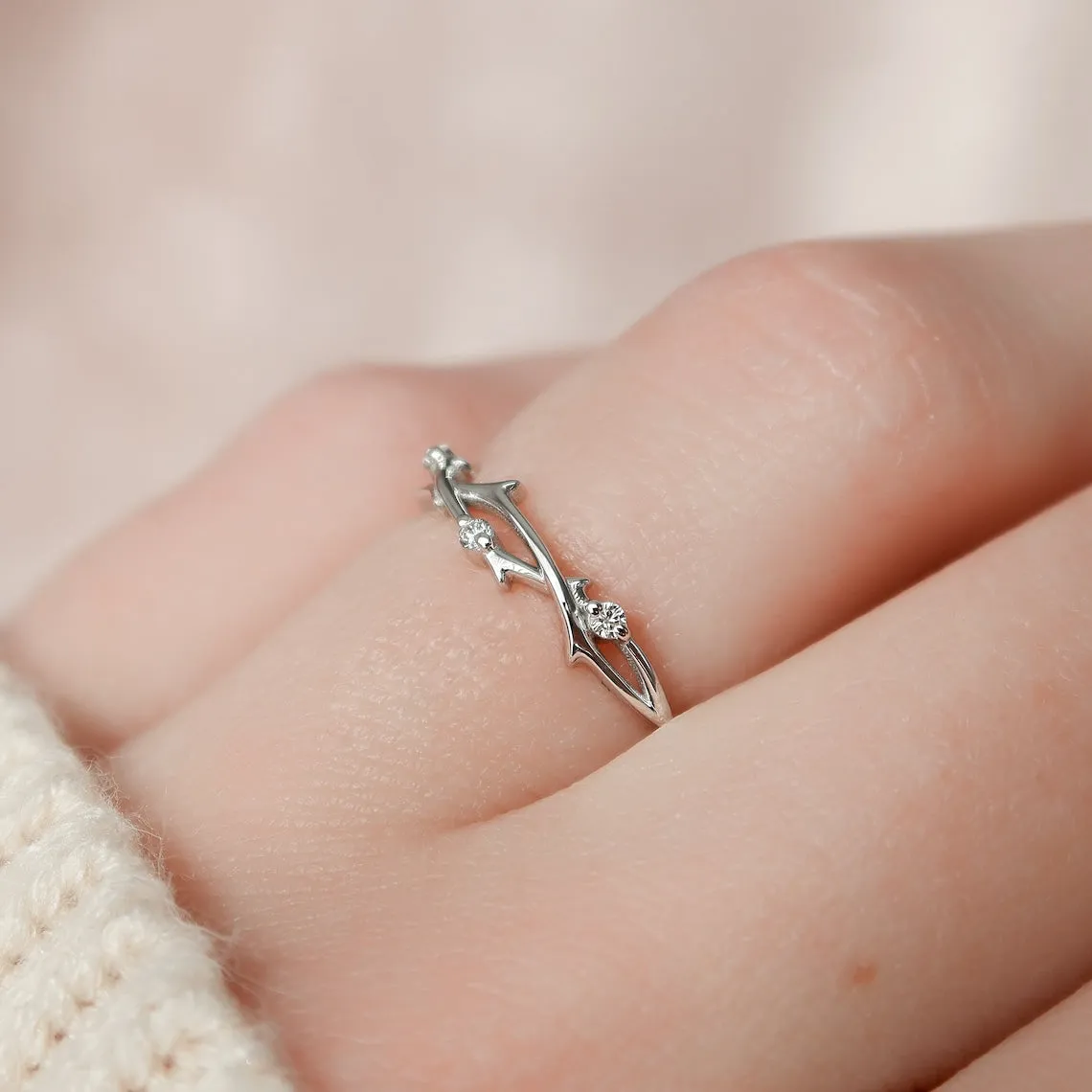 Twig Braided Diamond Fashion Ring - LR18