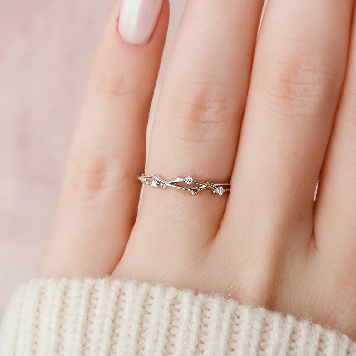 Twig Braided Diamond Fashion Ring - LR18