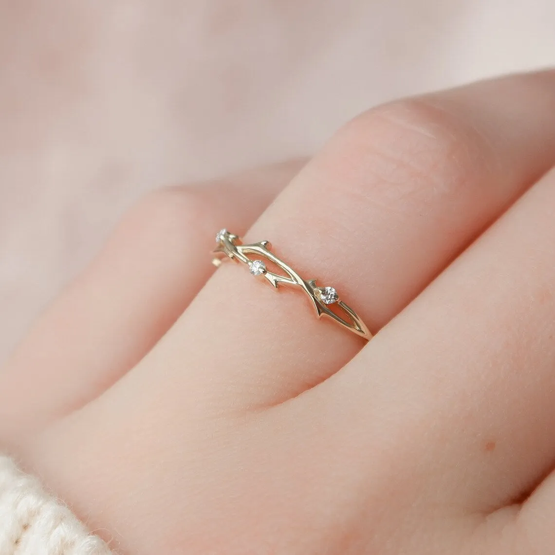 Twig Braided Diamond Fashion Ring - LR18