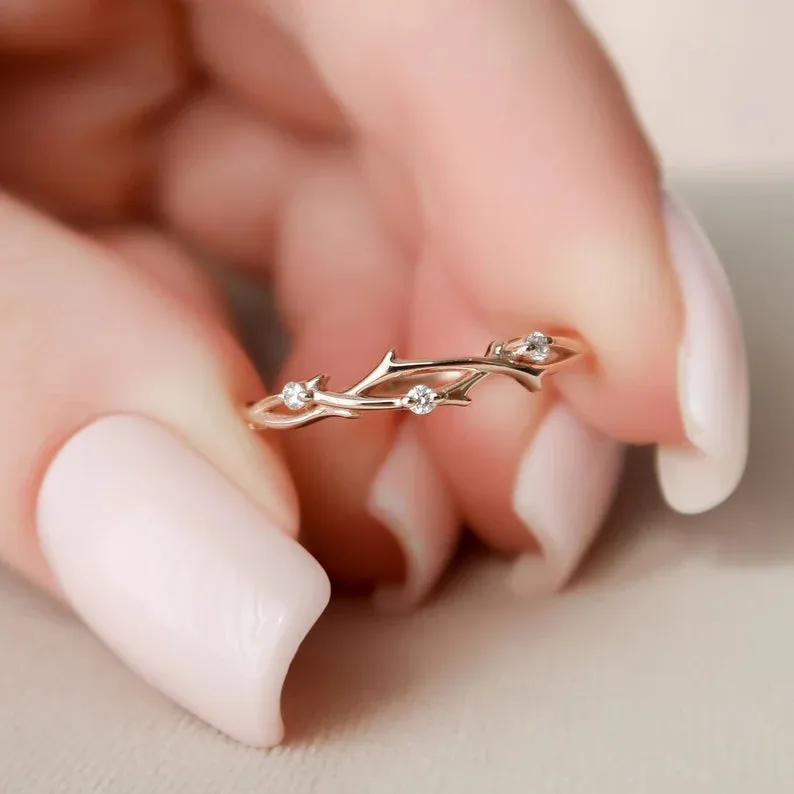 Twig Braided Diamond Fashion Ring - LR18