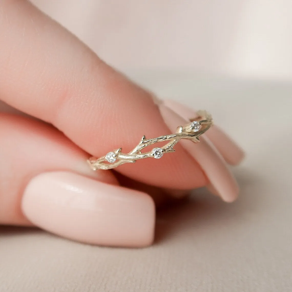 Twig Braided Diamond Fashion Ring - LR18